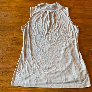 The Limited Tan Mock Turtleneck Sleeveless Shirt